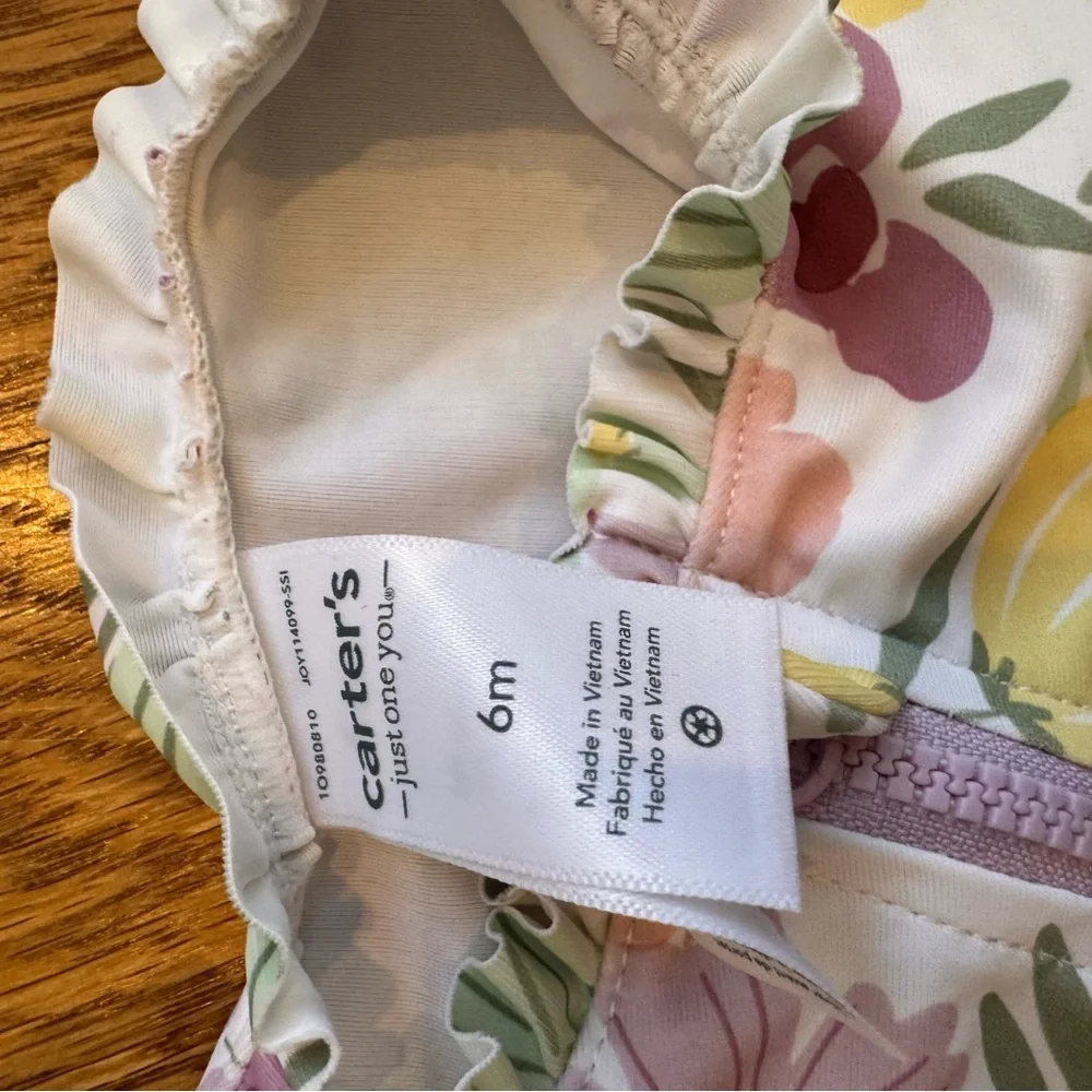 Carter's, Little Me, lot of 4 swimsuits 6-9 months blue, teal, pink Rash guards